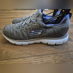 Skechers Men's Gray and Blue Sneakers